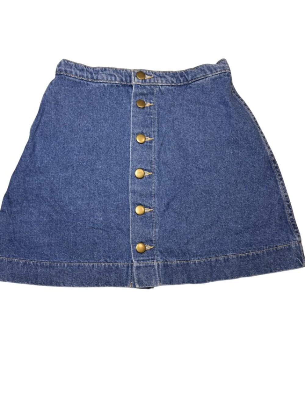 American Apparel Blue Denim Button-Front Mini Skirt Size Small